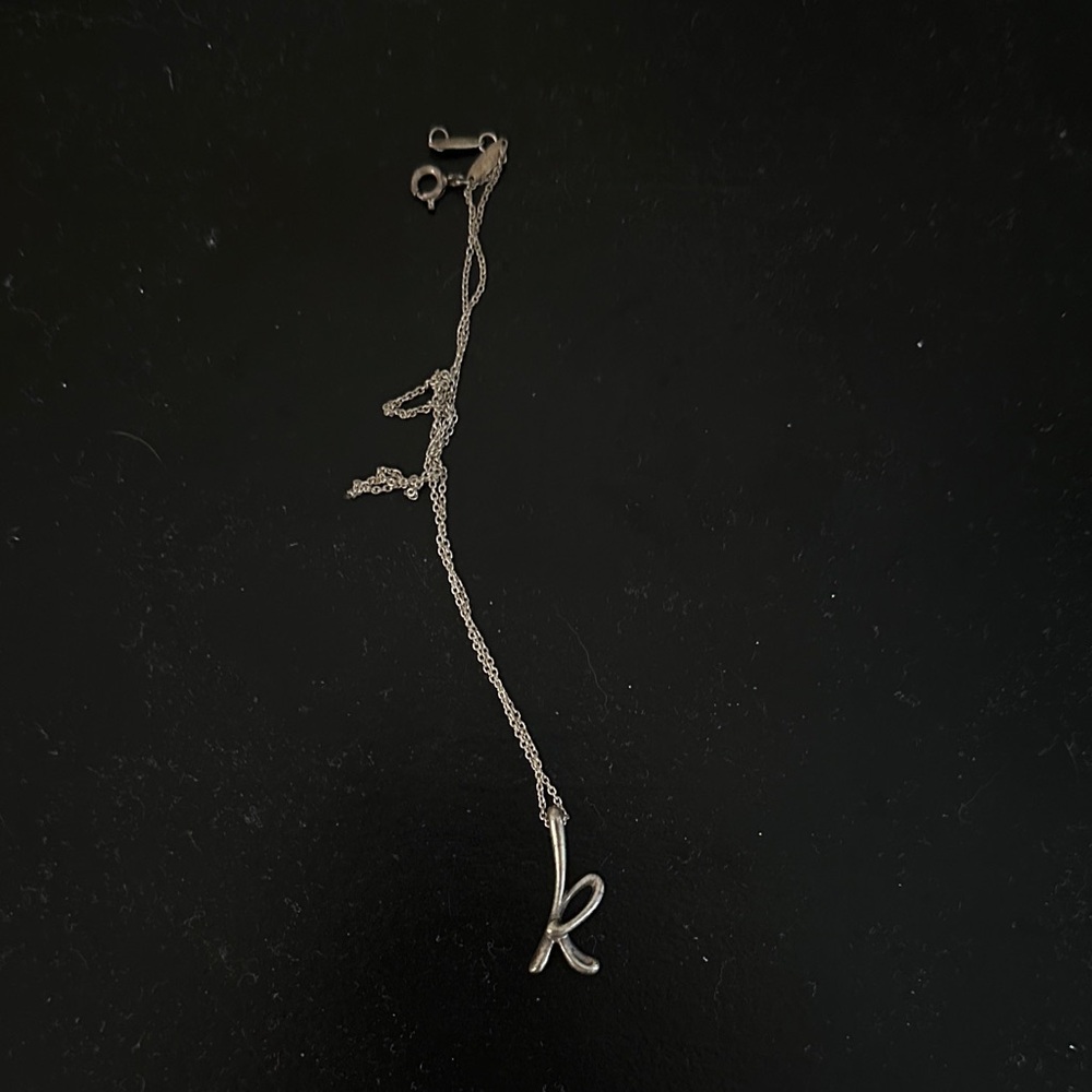 “K” Tiffany’s Silver Pendant Necklace